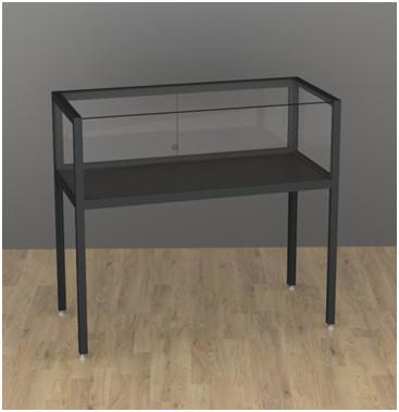Counter with glass to glass front